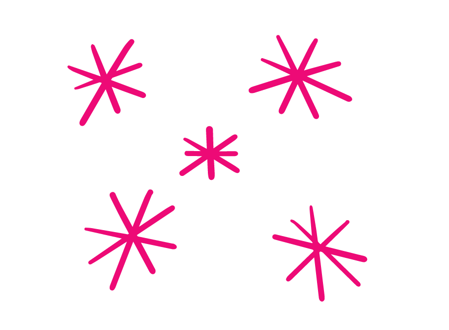 Hand drawn pink asterisks