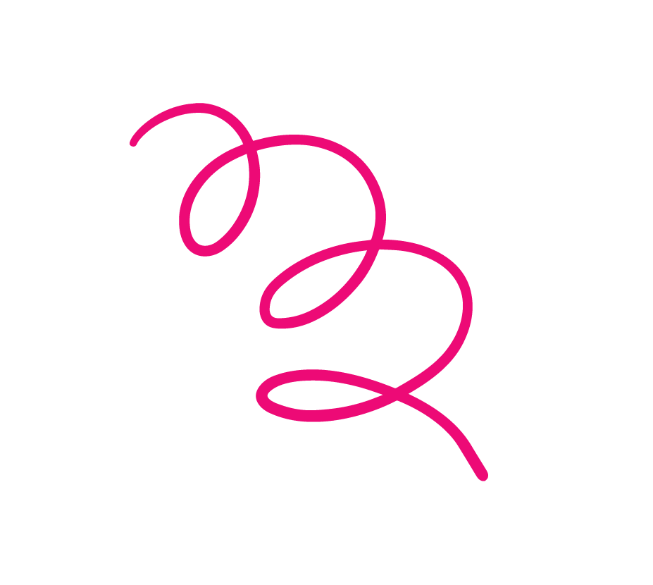 A hand drawn pink swirl
