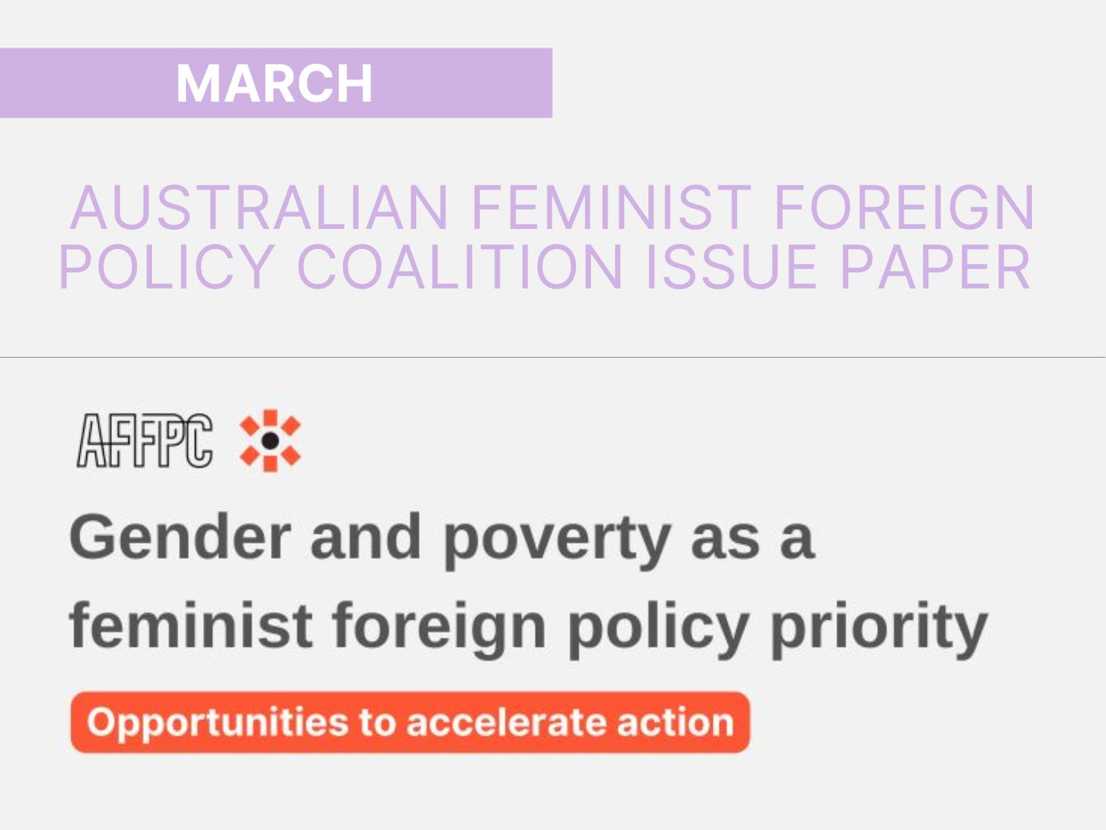 March: Australian Feminist Foreign Policy Coalition Issue Paper
