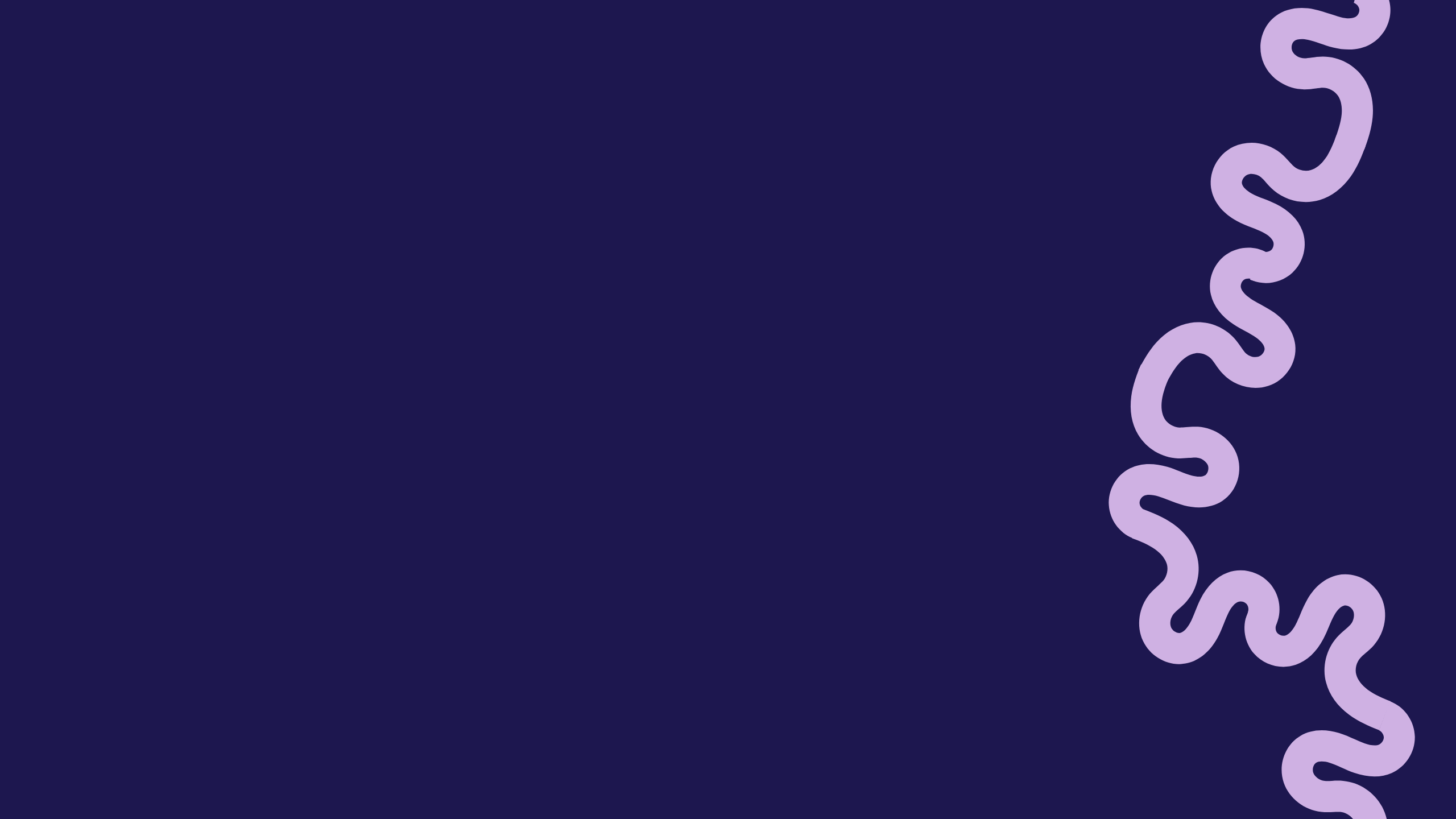 Navy background with light purple squiggle