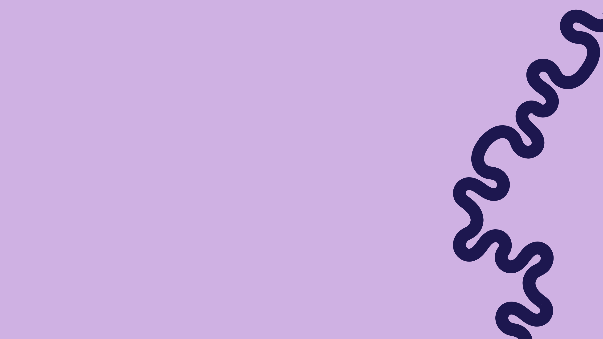 Purple background with a navy swiggle